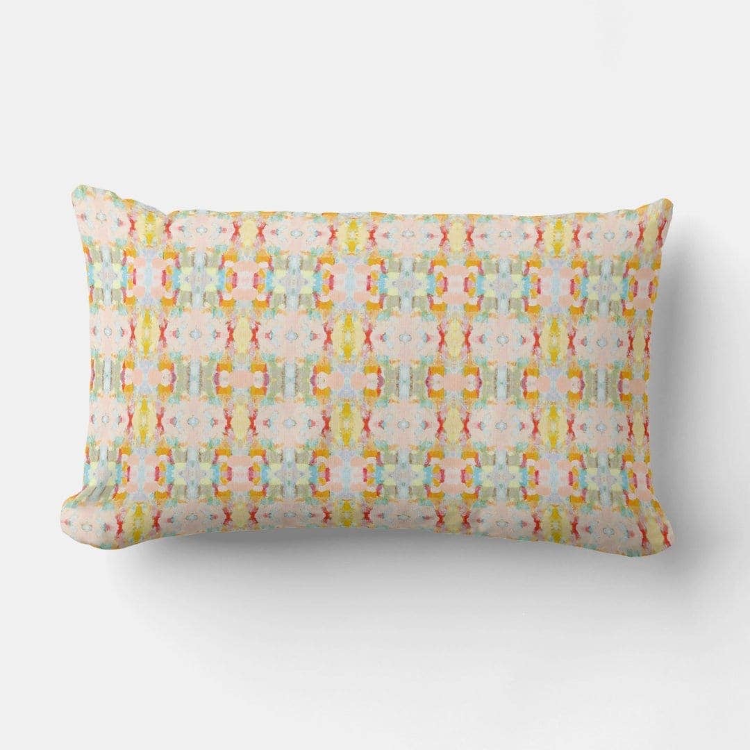 Cora Abstract Modern Art Lumbar Pillow 12x20 ( with insert)